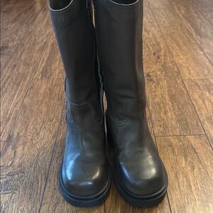 CelticandCo Olive to Brown Leather Boots chunky heels